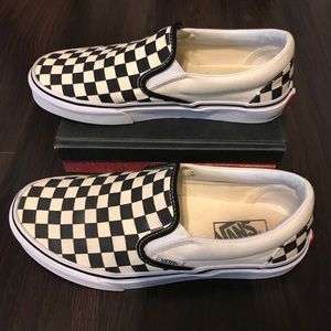Checkered slip on vans